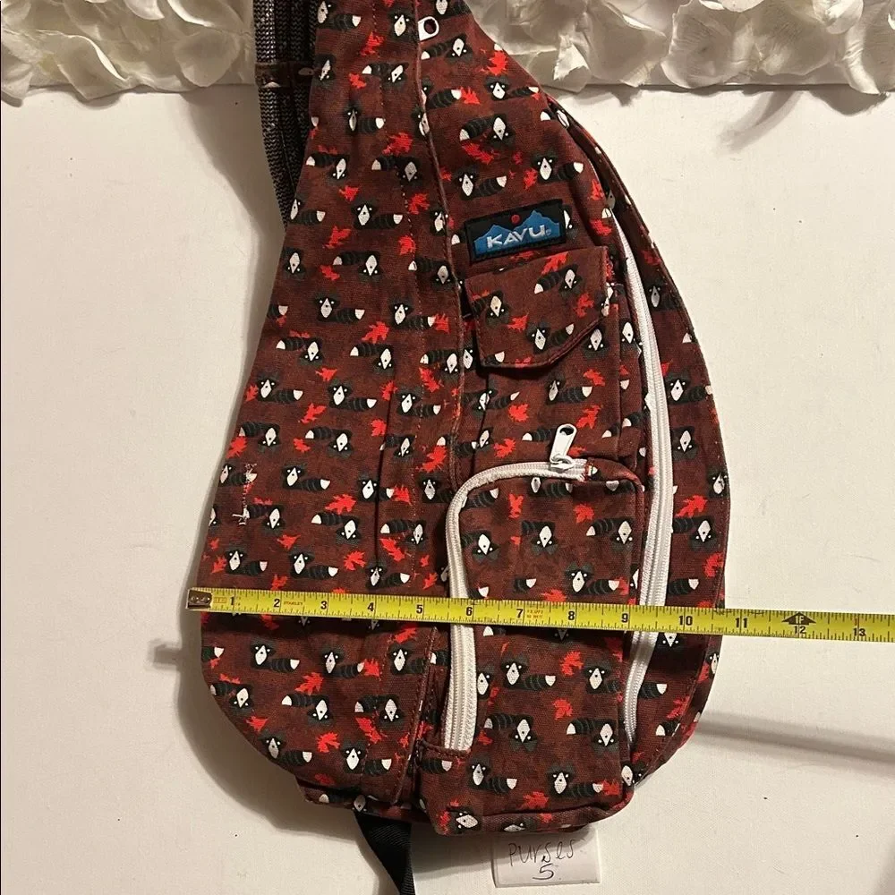 Kavu Red and Black Floral Backpack